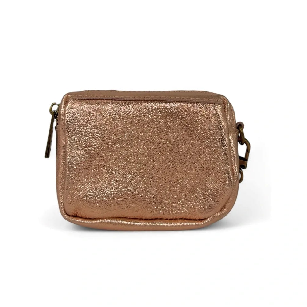 Porte-monnaie avec dragonne en cuir irisé CATCHY Rose gold