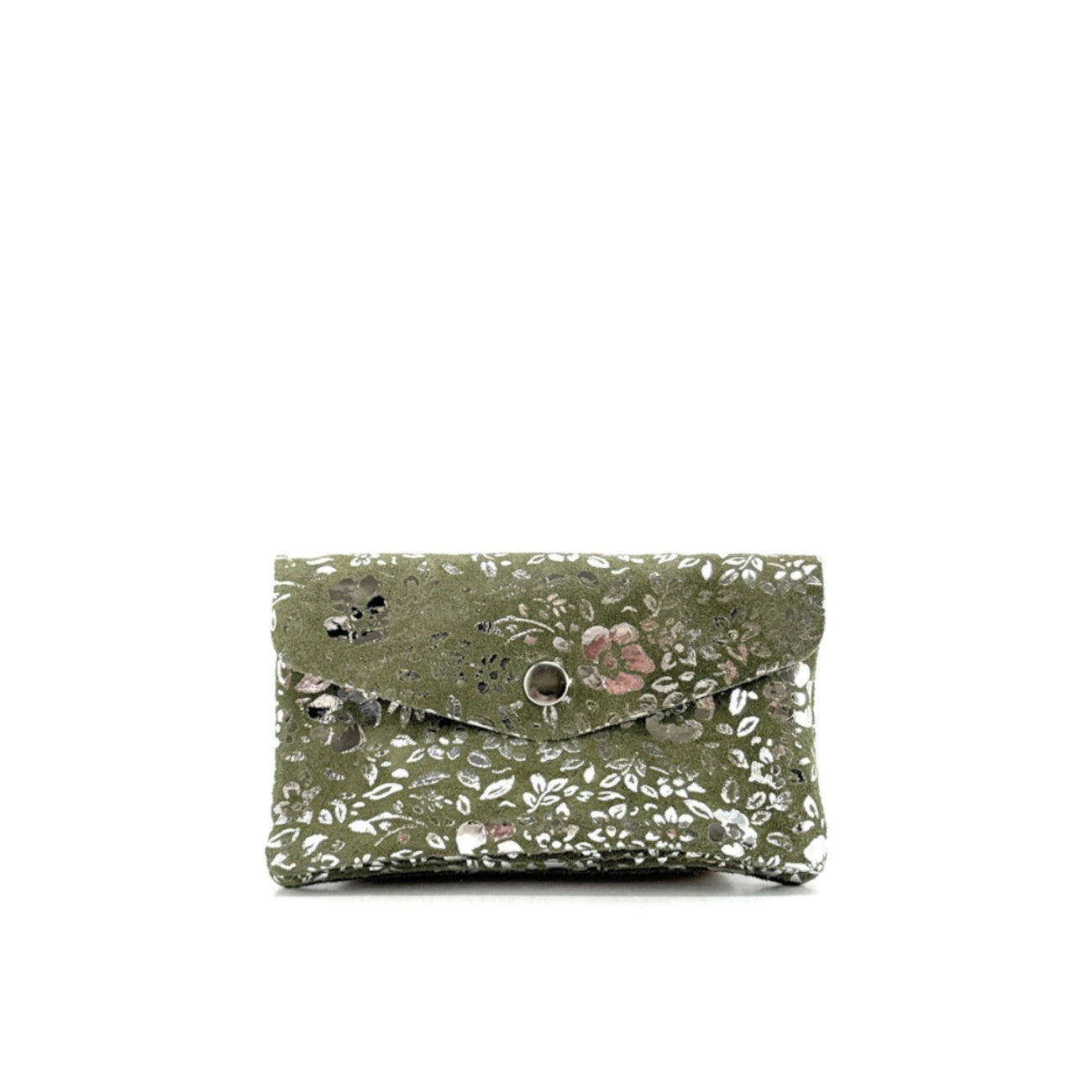 Pochette porte-monnaie en daim COMPO BLOOM Vert kaki