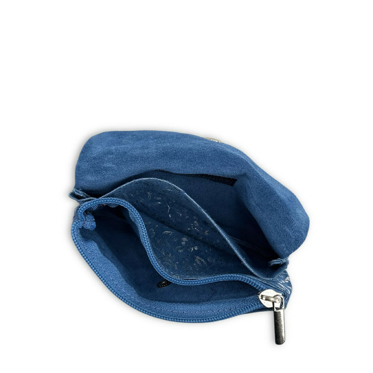 Geldbörsen-Clutch aus Wildleder COMPO BLOOM Denimblau