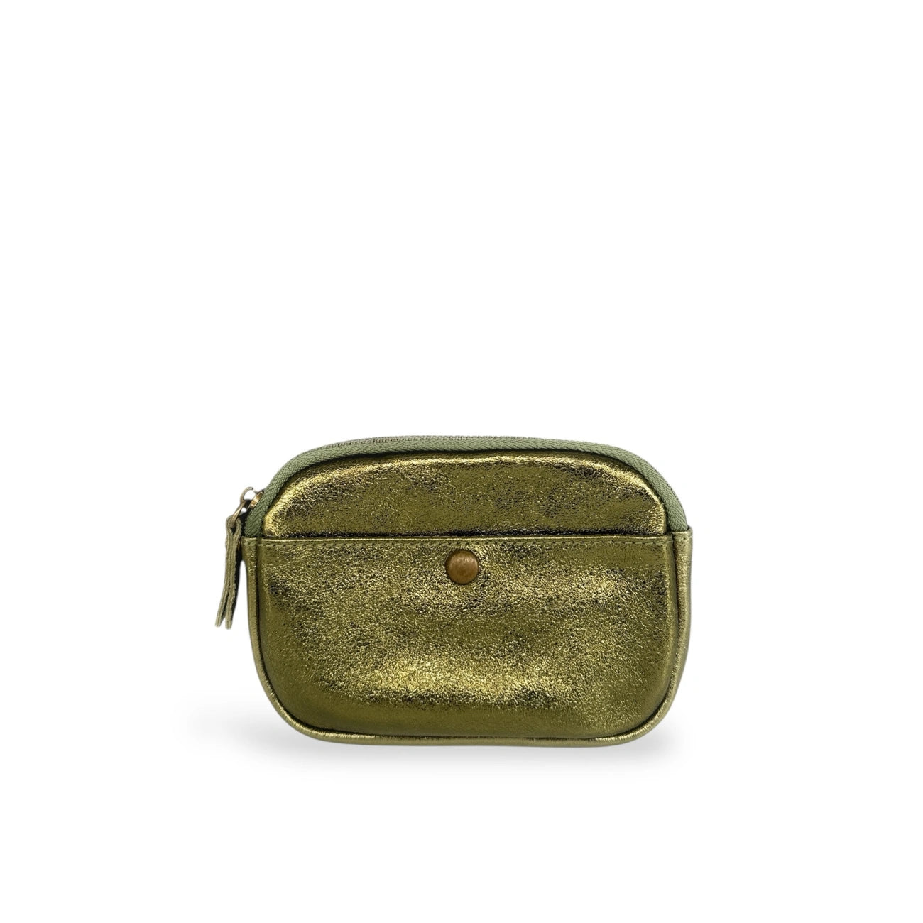 Pochette porte-monnaie en cuir irisé ZIPPY Vert Kaki irisé