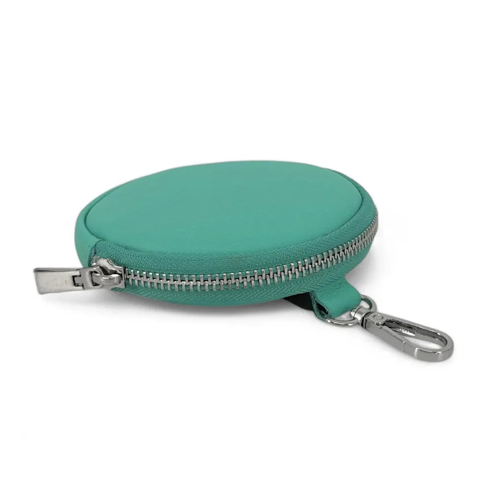 Porte monnaie en cuir grainé italien NEMO Bleu des mers du sud