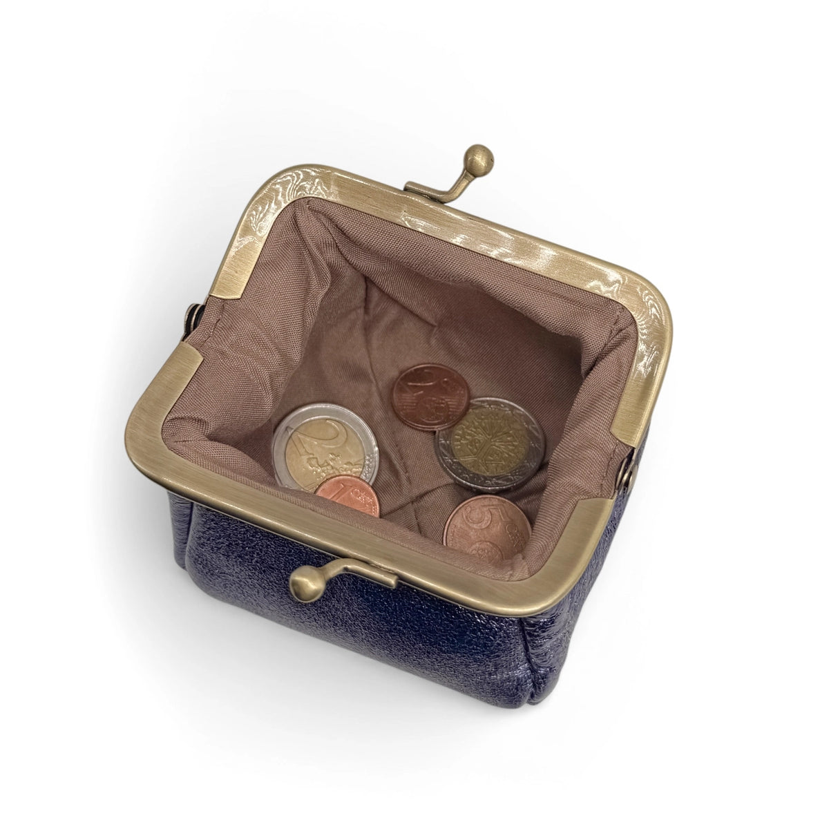 Geldbörsen-Clutch aus schillerndem Leder REINETTE Amethyst