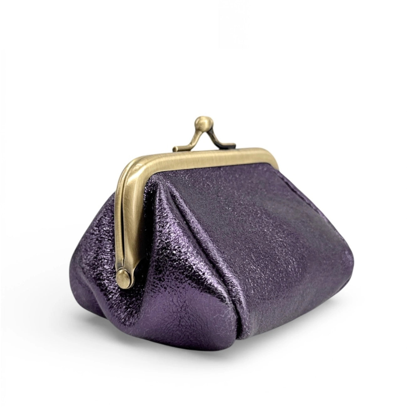 Pochette porte-monnaie en cuir irisé REINETTE Améthyste