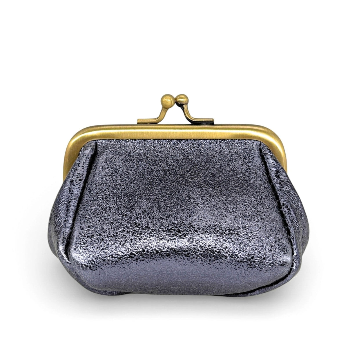 Geldbörsen-Pouch aus schillerndem Leder REINETTE Himmelblau