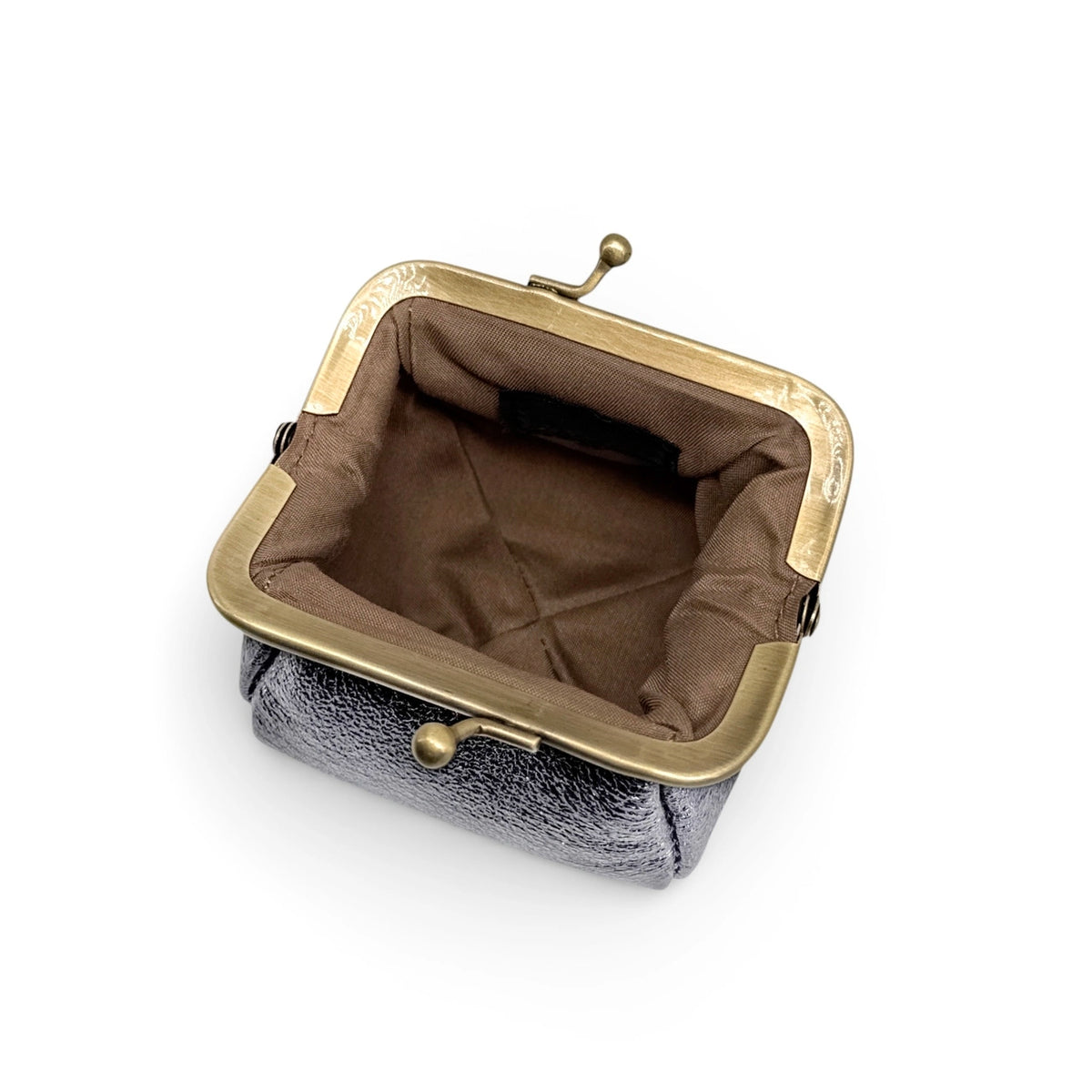 Geldbörsen-Pouch aus schillerndem Leder REINETTE Himmelblau