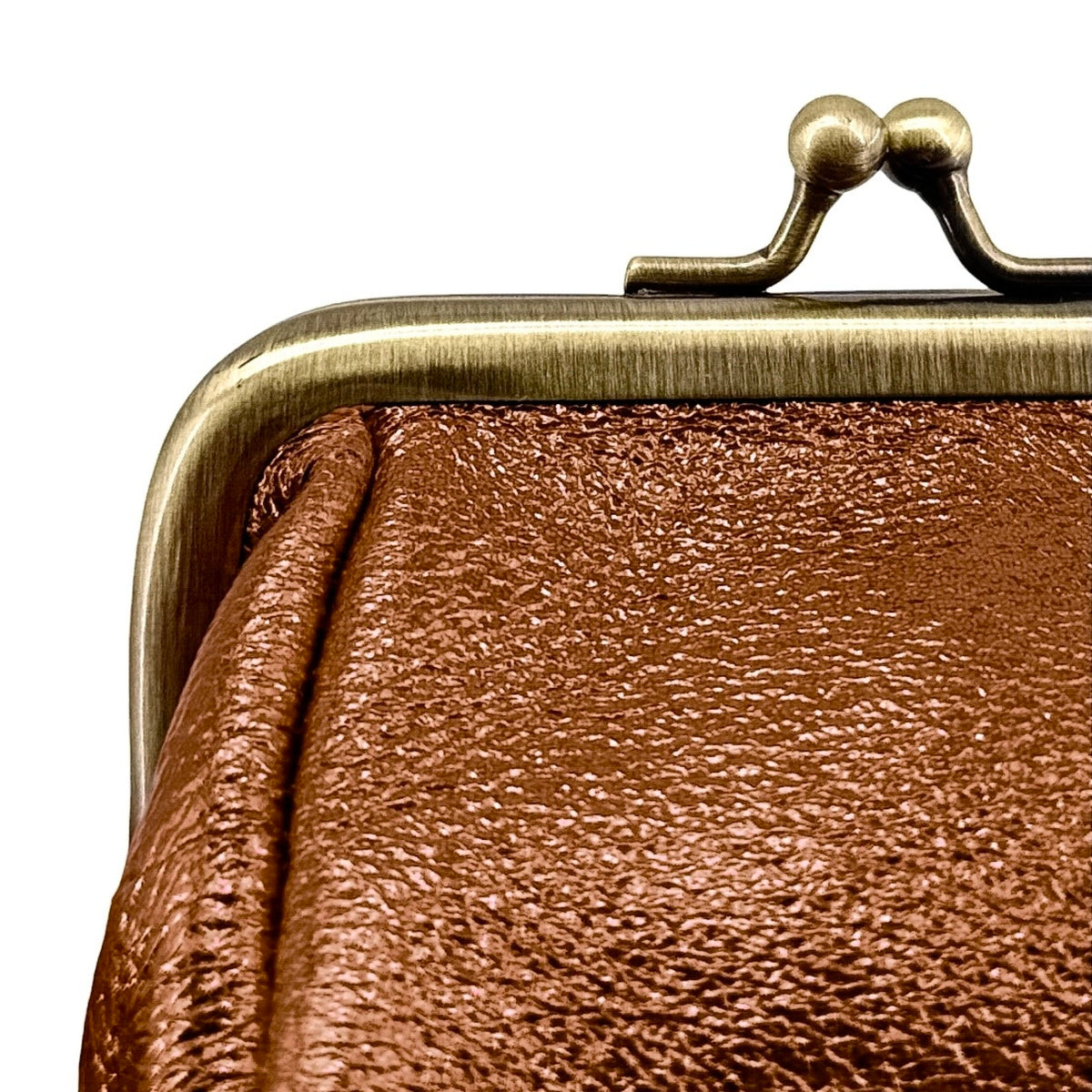 Clutch monedero en piel tornasolada REINETTE marrón bronce