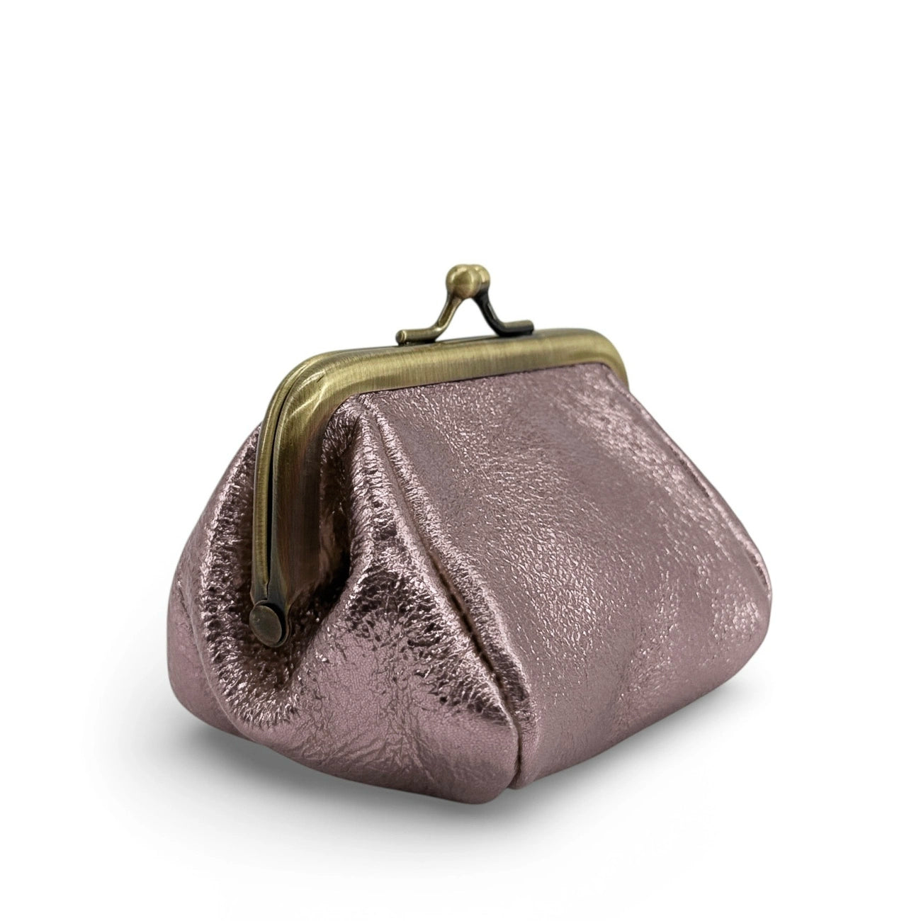 Leather wallet pouch irise REINETTE Champagne irise