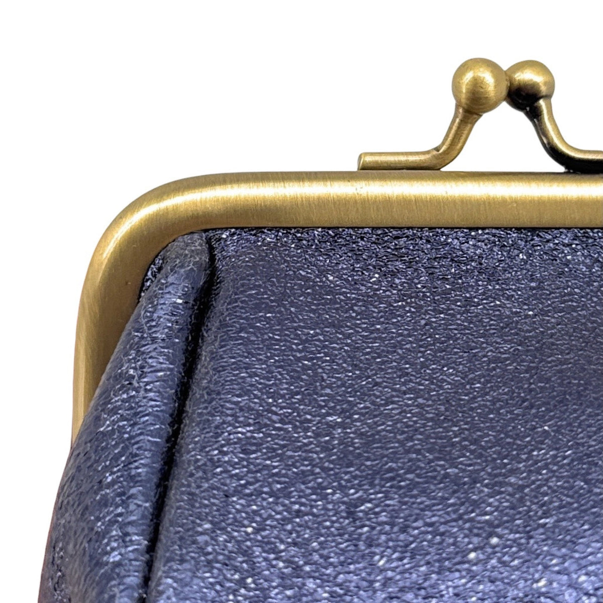 Clutch monedero en piel tornasolada REINETTE azul noche estrellada
