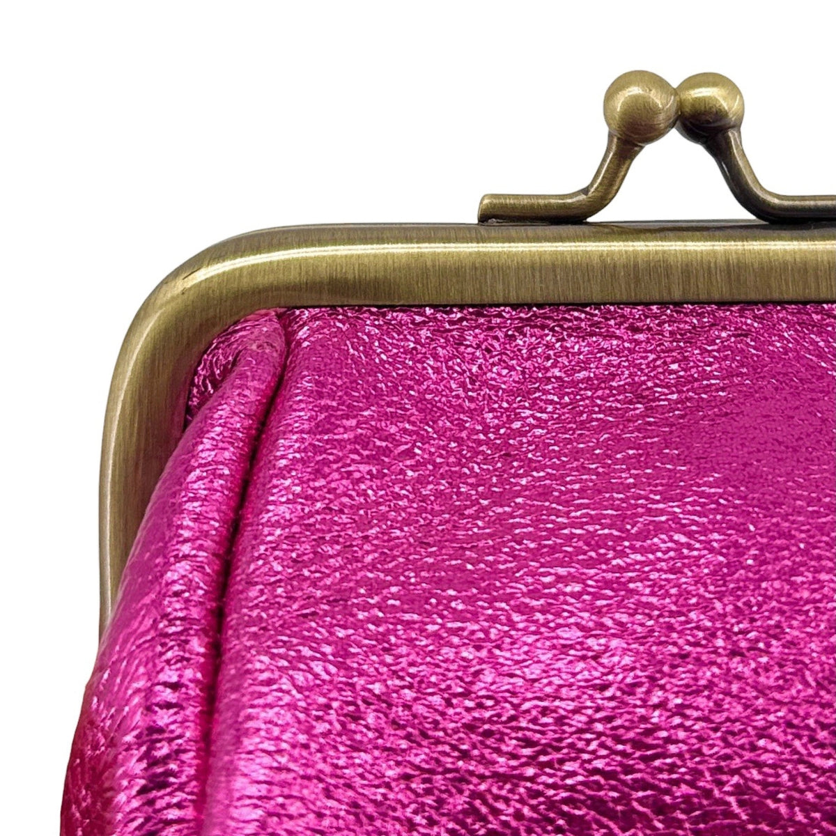Clutch monedero en piel tornasolada REINETTE rosa fucsia
