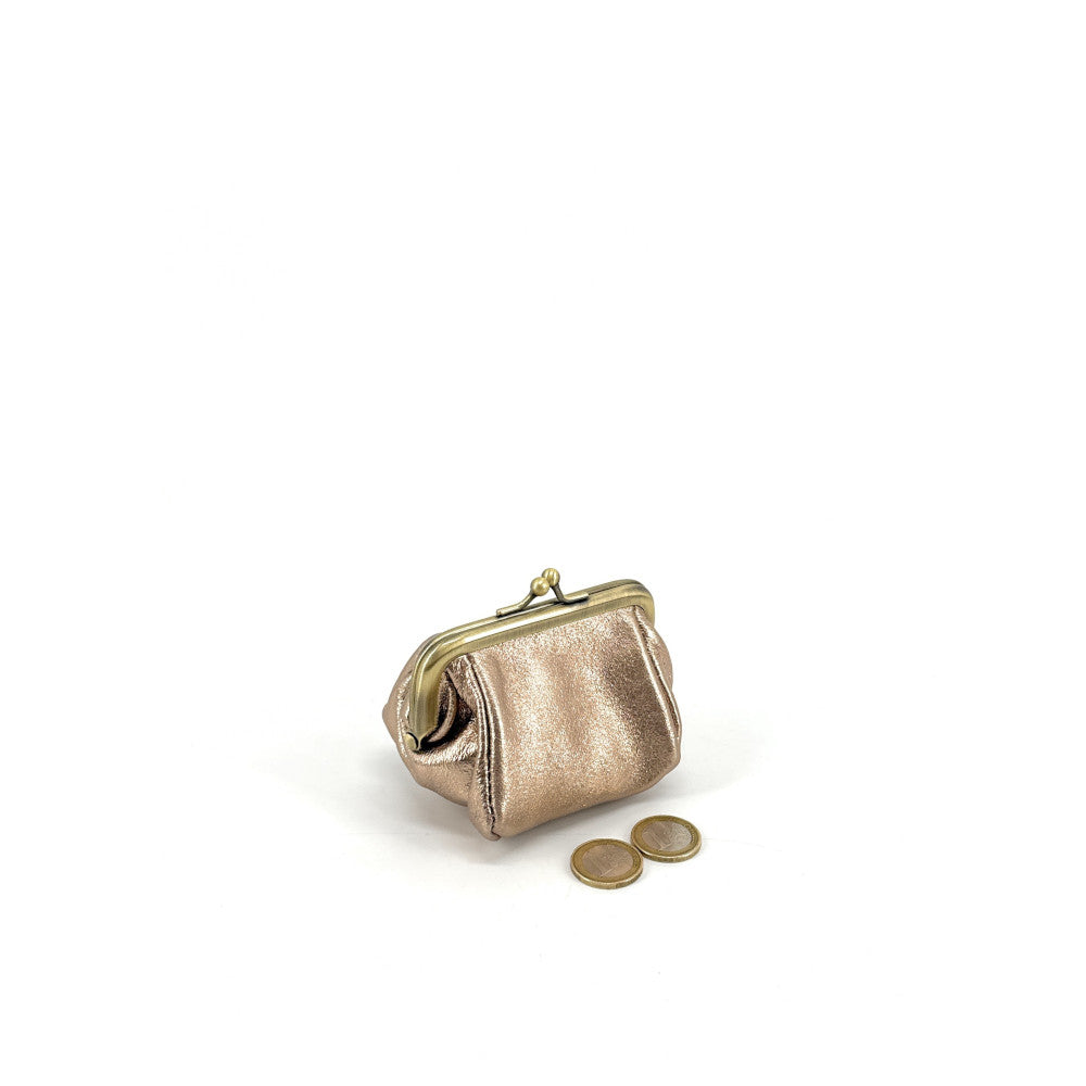 Pochette porte-monnaie en cuir irisé REINETTE Champagne irisé