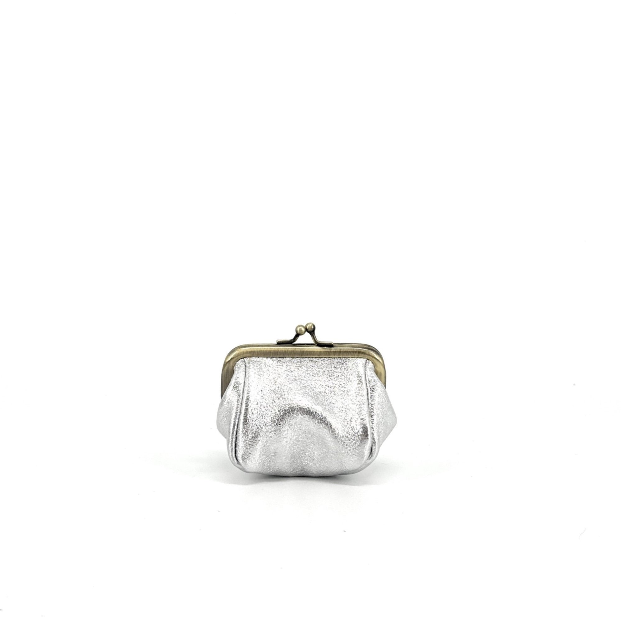 Pochette porte-monnaie en cuir irisé REINETTE Argent clair