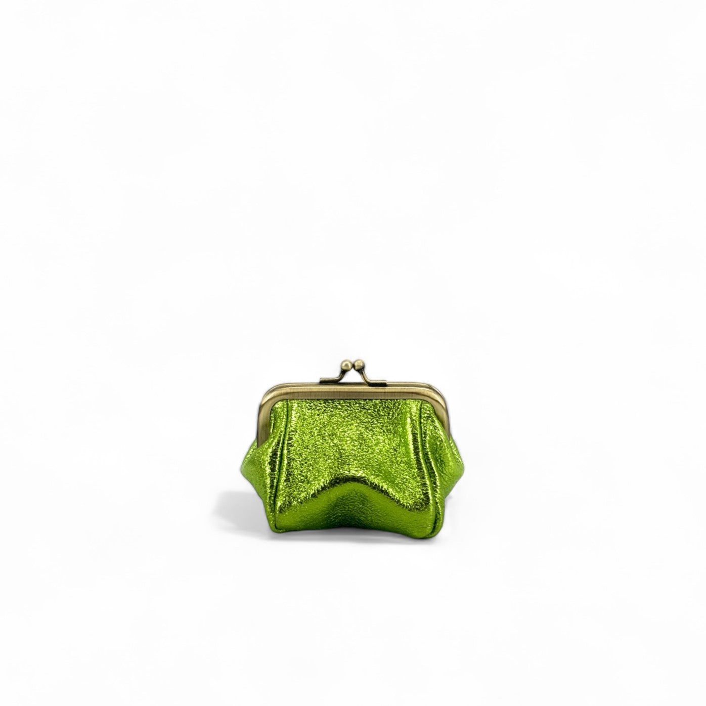 Pochette porte-monnaie en cuir irisé REINETTE Vert anis