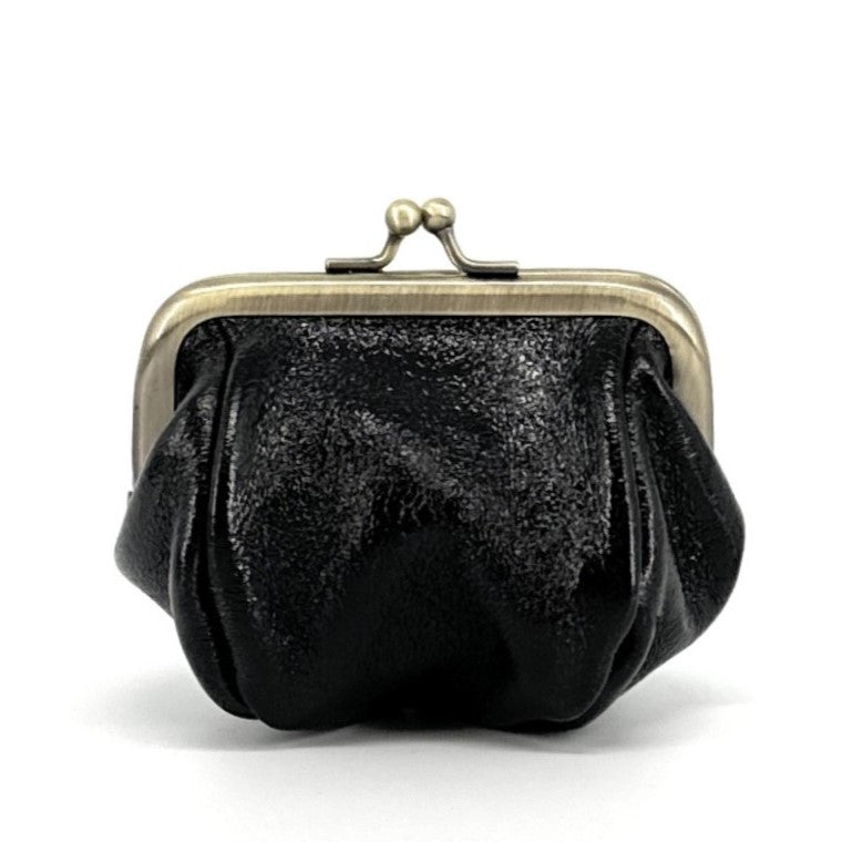 Pochette porte-monnaie en cuir irisé REINETTE Noir irisé