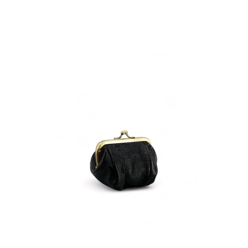 Pochette porte-monnaie en cuir irisé REINETTE Noir irisé