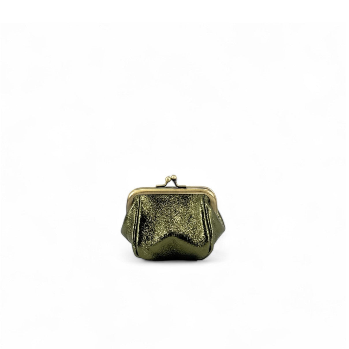 Pochette porte-monnaie en cuir irisé REINETTE Kaki irisé