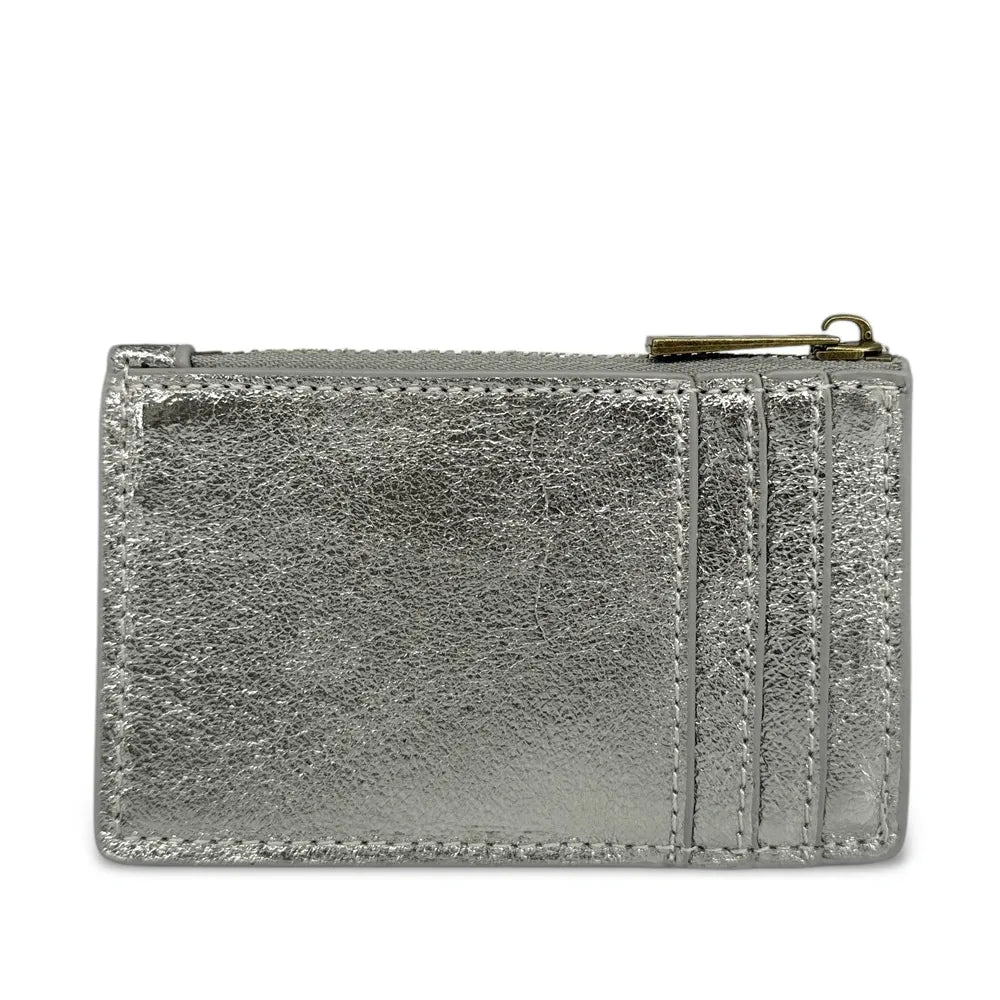 Porte-monnaie porte-cartes en cuir irisé EKKO Argent moyen