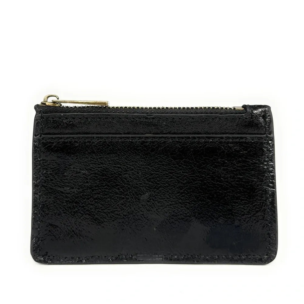 Porte-monnaie porte-cartes en cuir irisé EKKO Noir irisé