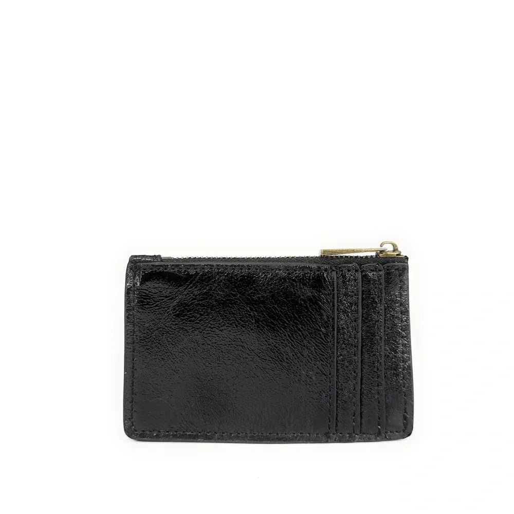 Porte-monnaie porte-cartes en cuir irisé EKKO Noir irisé