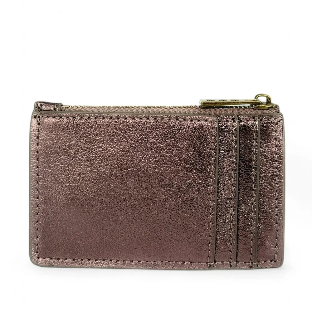 Porte-monnaie porte-cartes en cuir irisé EKKO Chocolat irisé