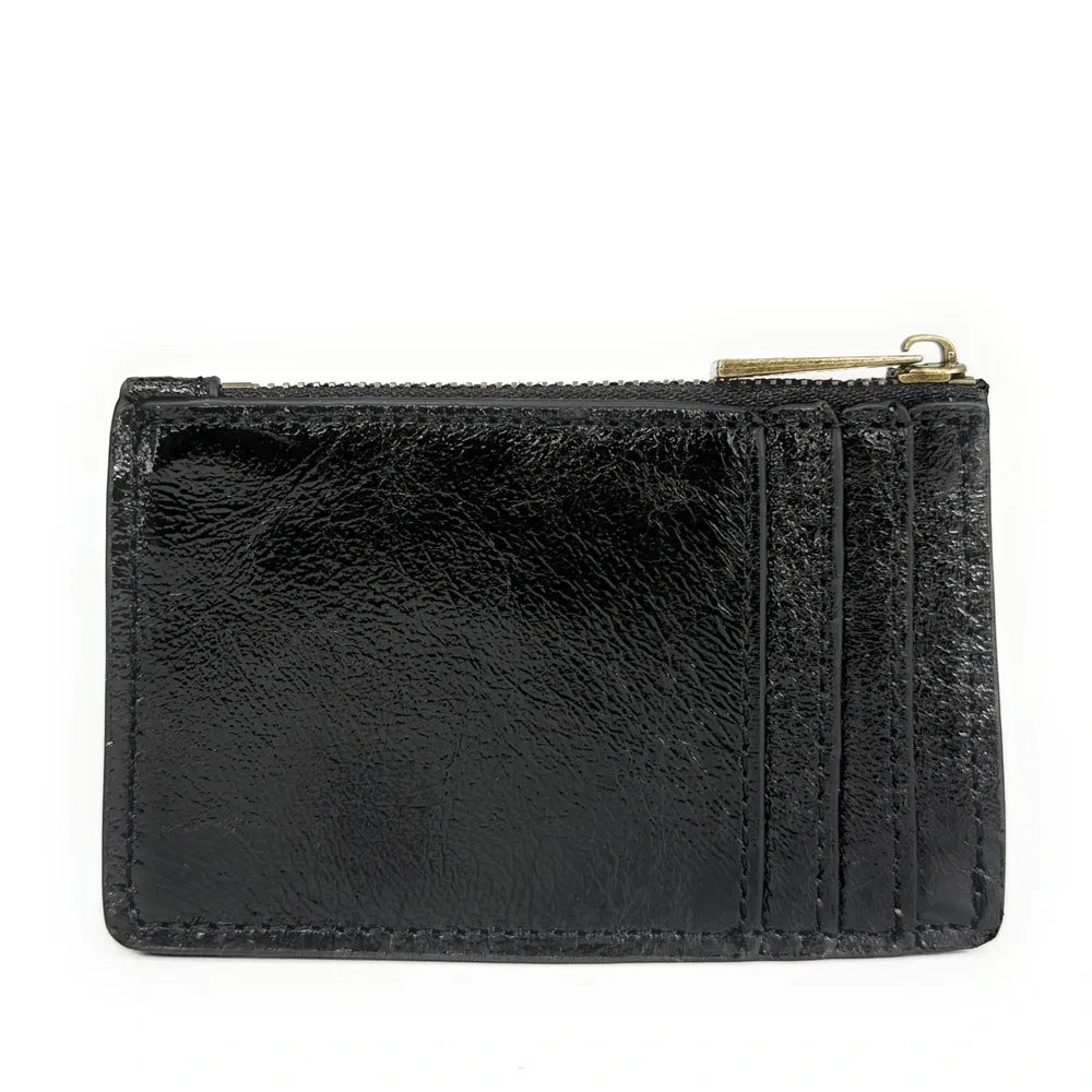 Porte-monnaie porte-cartes en cuir irisé EKKO Noir irisé