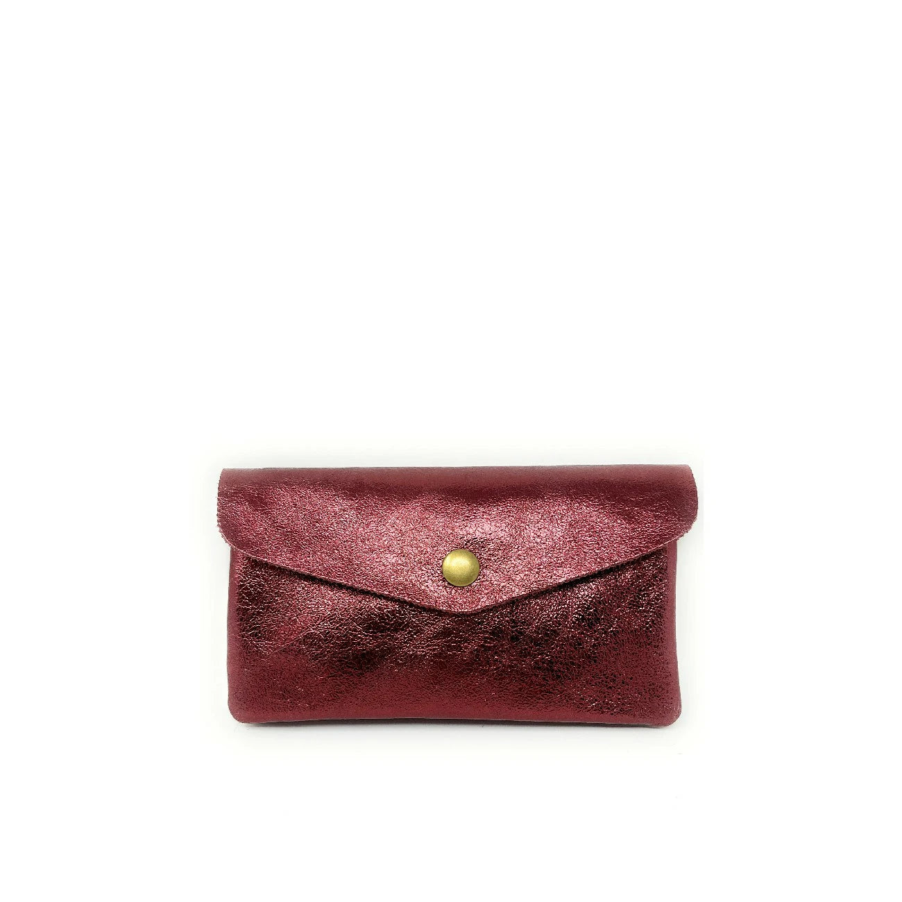 Pochette porte-monnaie en cuir irisé COMPO Framboise irisé