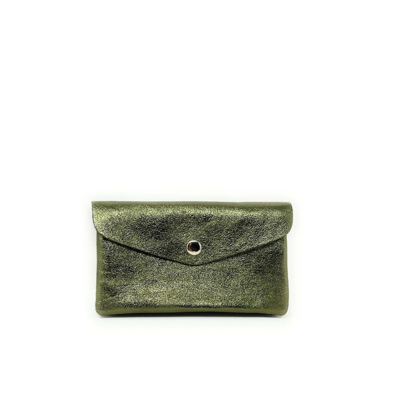 Pochette porte-monnaie en cuir irisé COMPO Kaki irisé