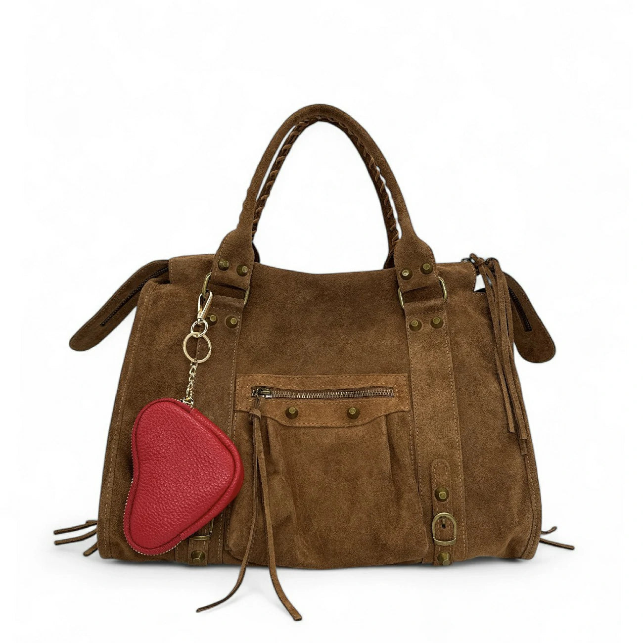 Porte-monnaie porte-clés en cuir grainé SWEETIE Rouge intense