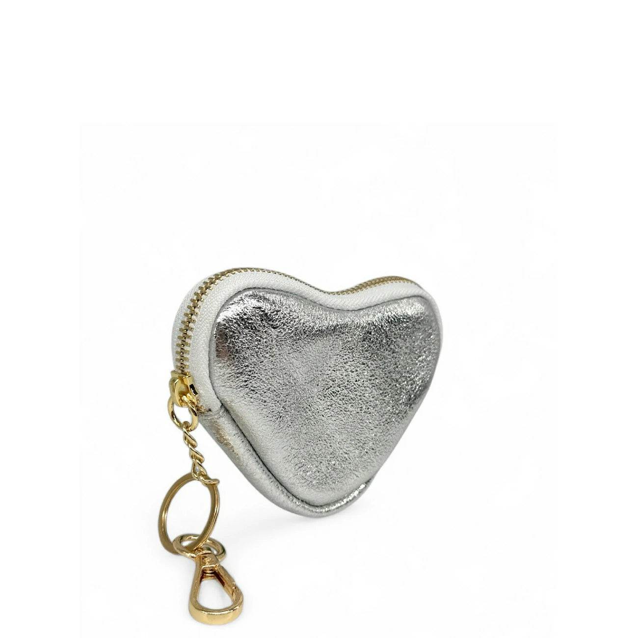 Porte-monnaie porte-clés en cuir irisé SWEETIE Argent moyen