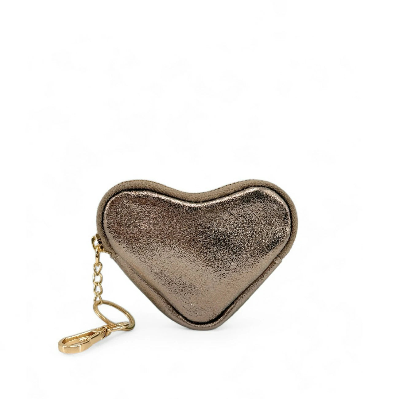 Porte-monnaie porte-clés en cuir irisé SWEETIE Champagne