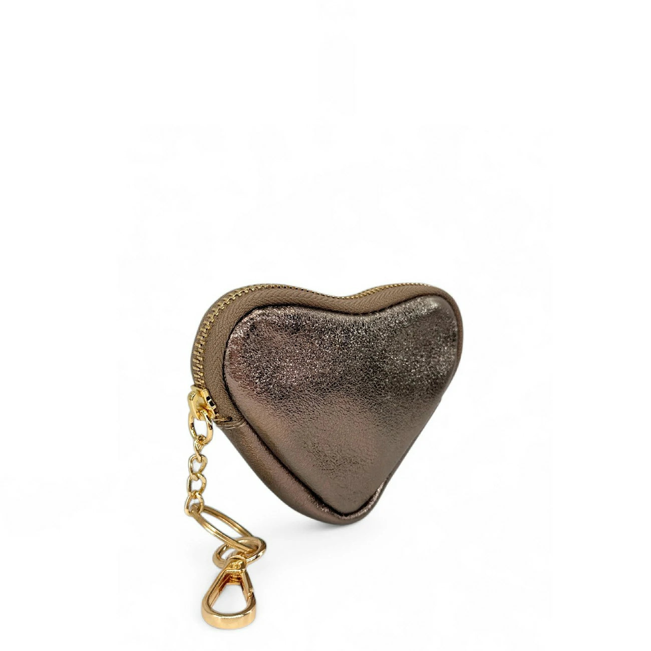 Porte-monnaie porte-clés en cuir irisé SWEETIE Champagne