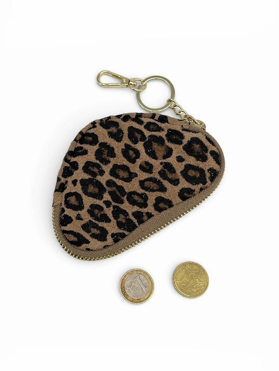 Geldbörse mit Schlüsselanhänger aus gemustertem Leder SWEETIE Leopard
