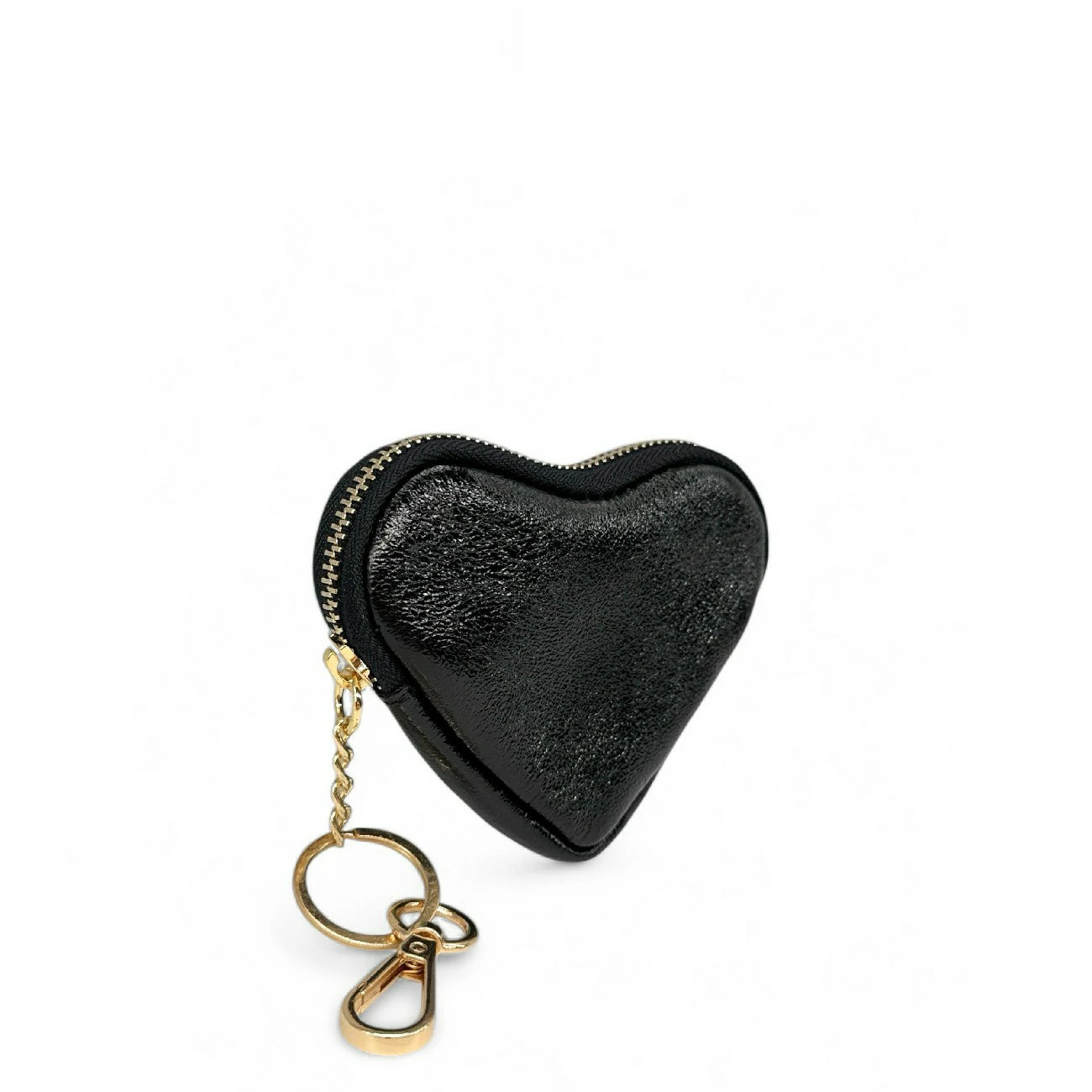 Porte-monnaie porte-clés en cuir irisé SWEETIE Noir