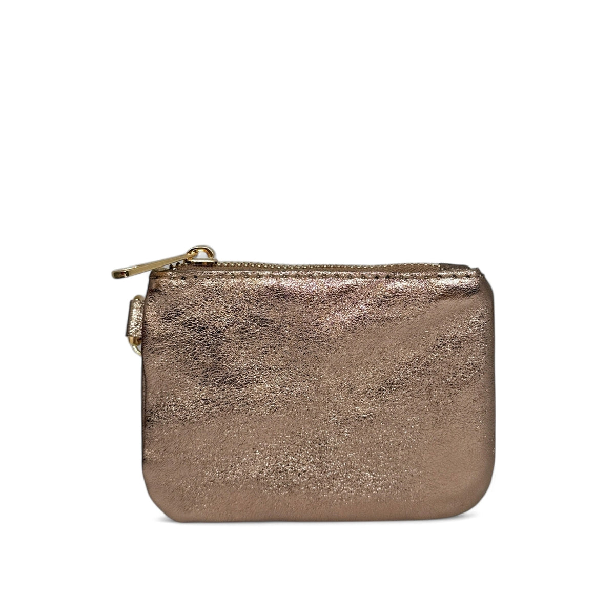 POCKET GLOW iridescent leather keyring coin purse, Champagne