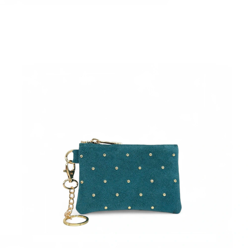 Porte-monnaie en daim TINY DOTS Bleu vert canard