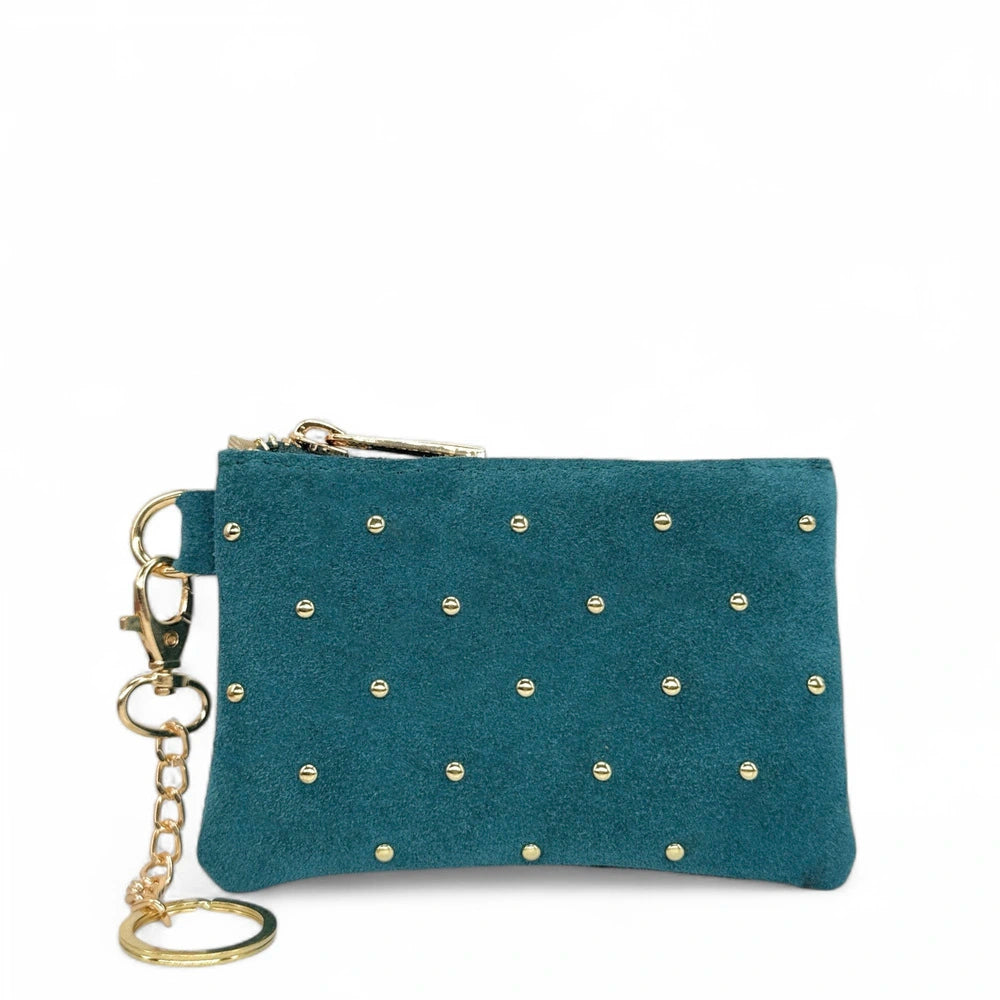 Porte-monnaie en daim TINY DOTS Bleu vert canard