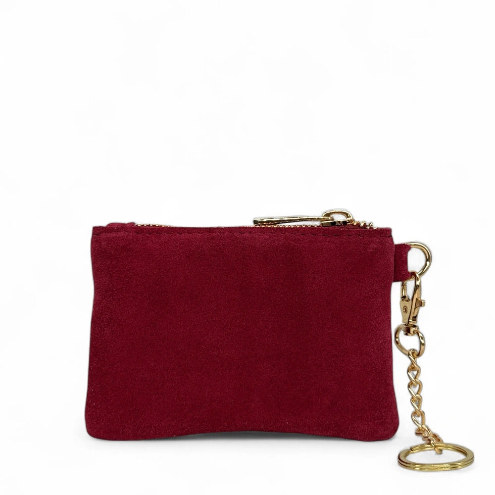 Geldbörse aus Wildleder TINY DOTS Bordeaux