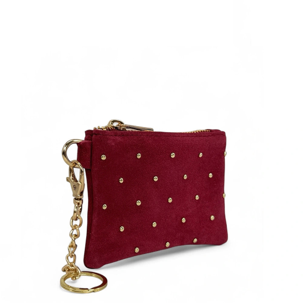 Geldbörse aus Wildleder TINY DOTS Bordeaux