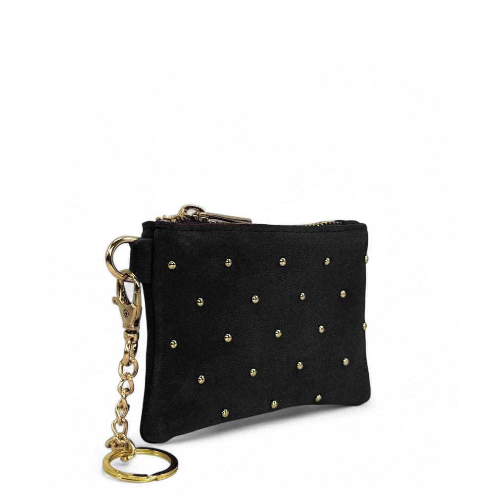 Porte-monnaie en daim TINY DOTS Noir