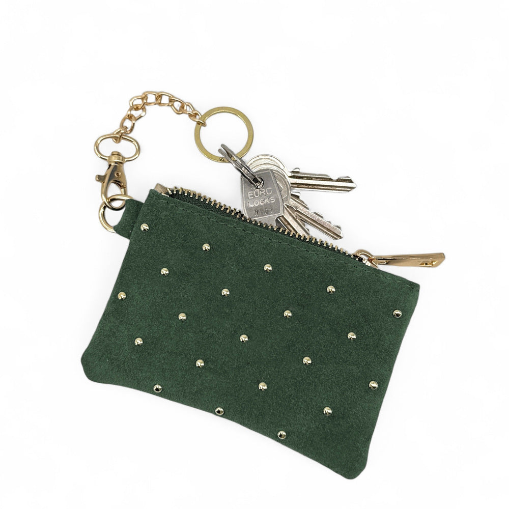 Porte-monnaie en daim TINY DOTS Vert forêt