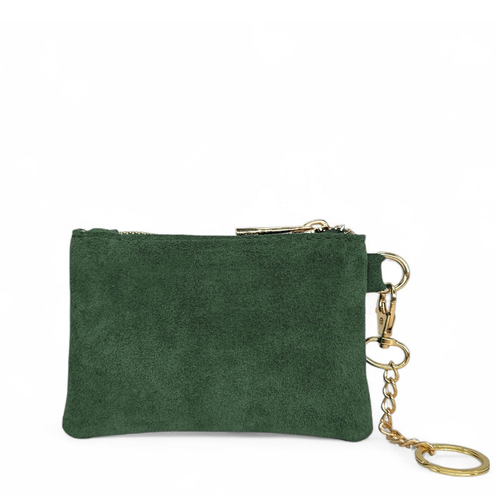 Porte-monnaie en daim TINY DOTS Vert forêt