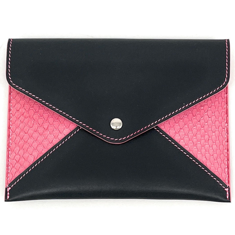 Porte-papiers en cuir de python édition Haute-couture Noir