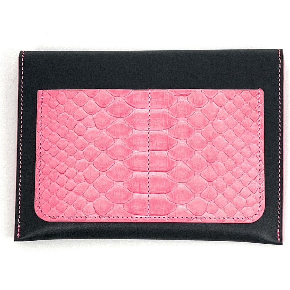 Porte-papiers en cuir de python édition Haute-couture Noir