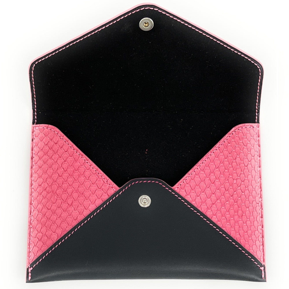Porte-papiers en cuir de python édition Haute-couture Noir