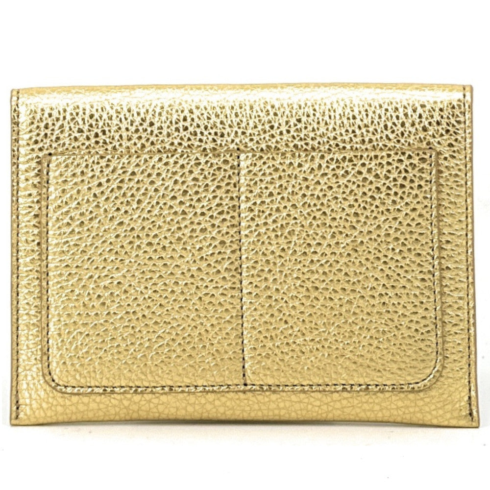 Porte-papiers en cuir irisé ROMY Or Or