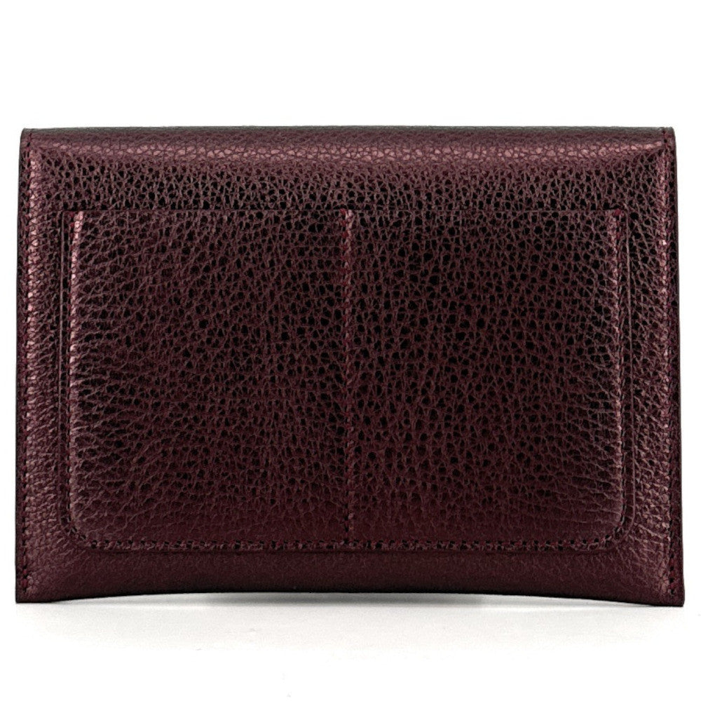 Porte-papiers en cuir irisé ROMY Rouge bordeaux Rouge bordeaux