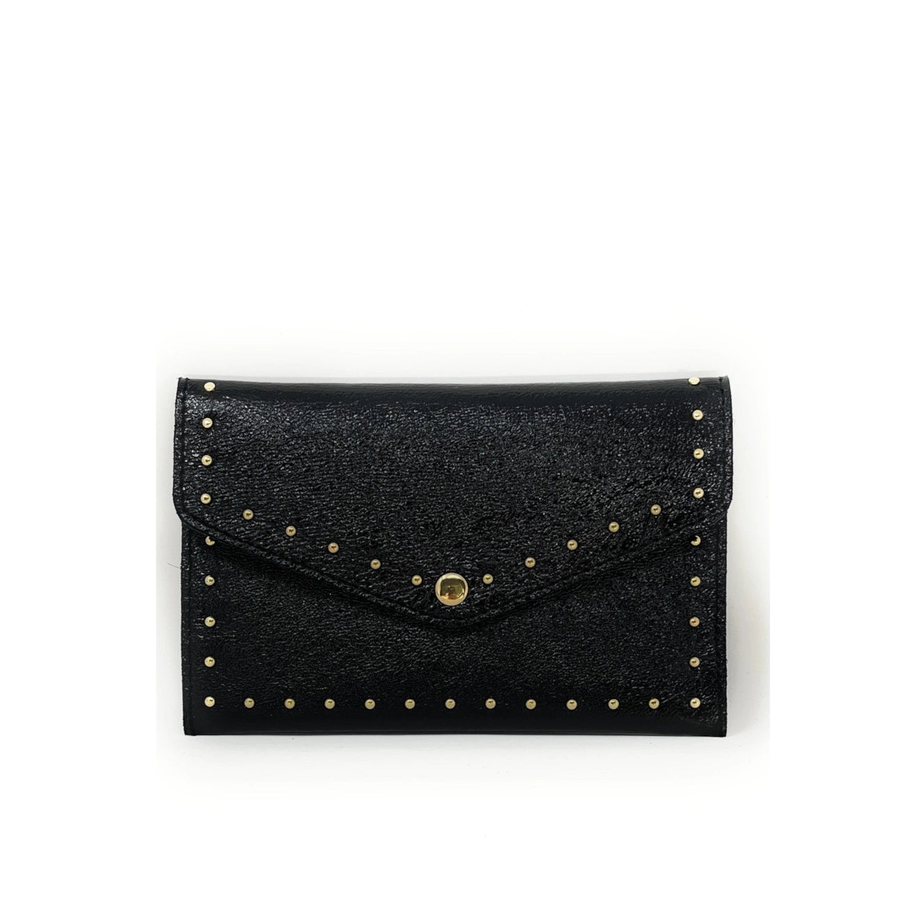Leather wallet pouch irise TINA Noir irise