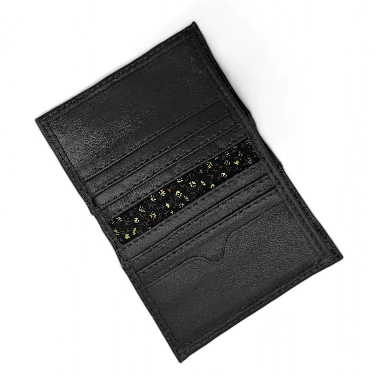 Porte-cartes en cuir lisse IMPRESSION Noir