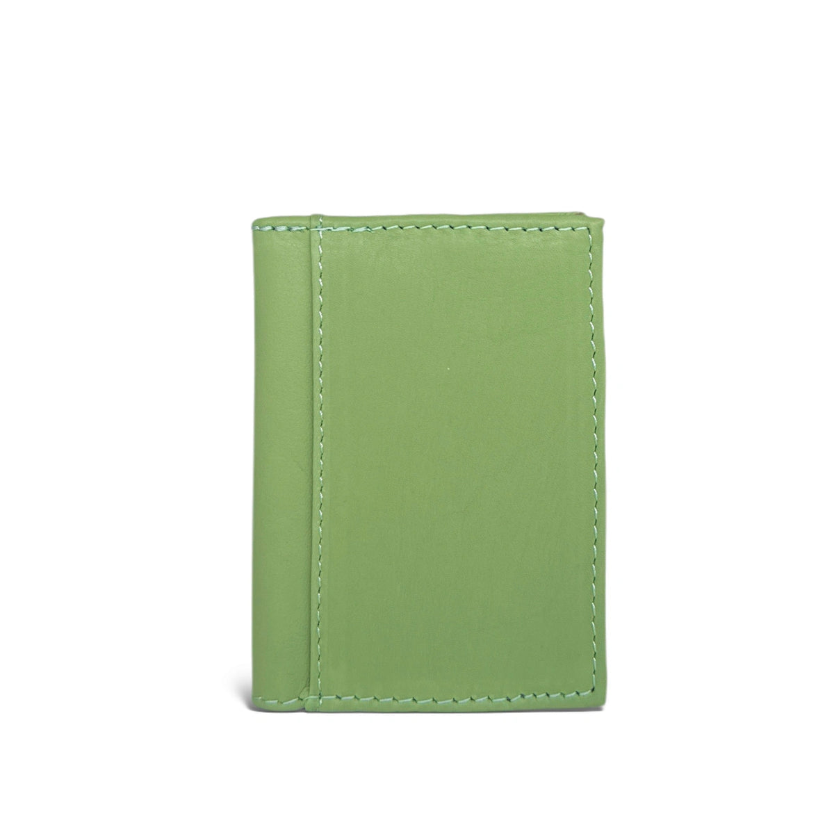 Tarjetero de piel lisa IMPRESSION Verde matcha latte