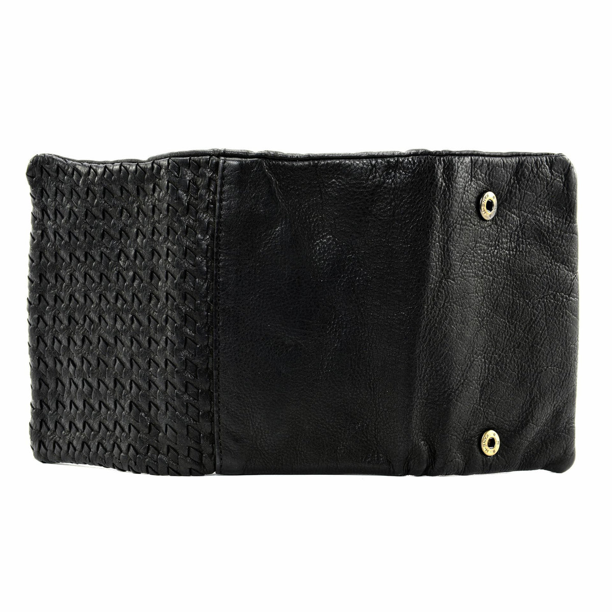 Portefeuille porte-monnaie en cuir tressé ATACAMA Noir