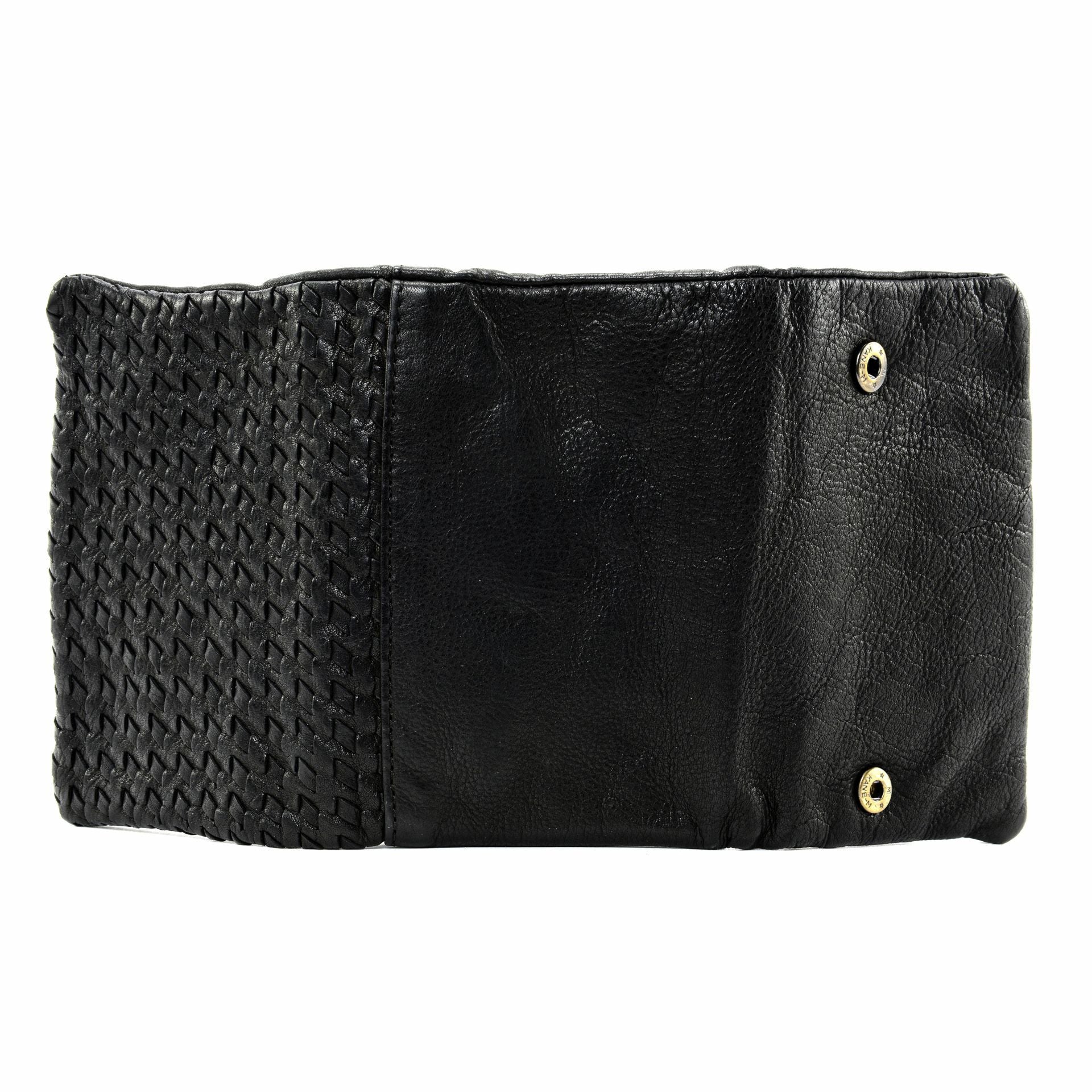 Portefeuille porte-monnaie en cuir tressé ATACAMA Noir